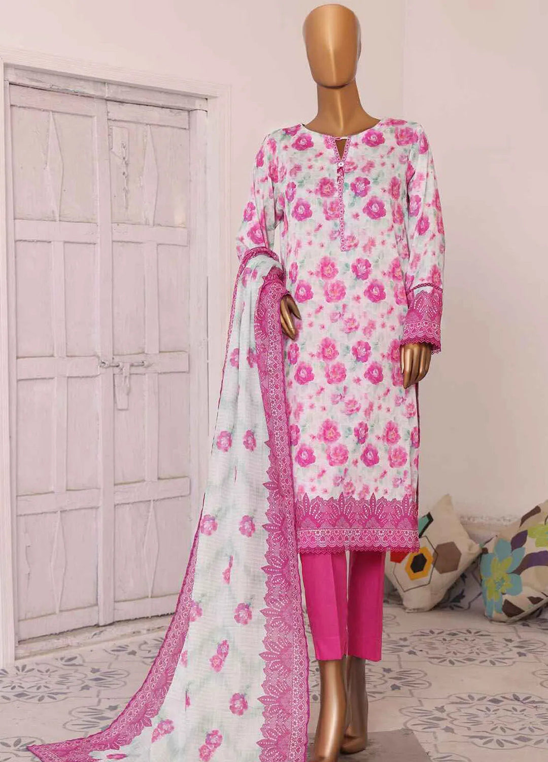 HZ Textiles Printed Lawn Suits Unstitched 3 Piece HZ25PVL3 PPC-192 - Summer Collection