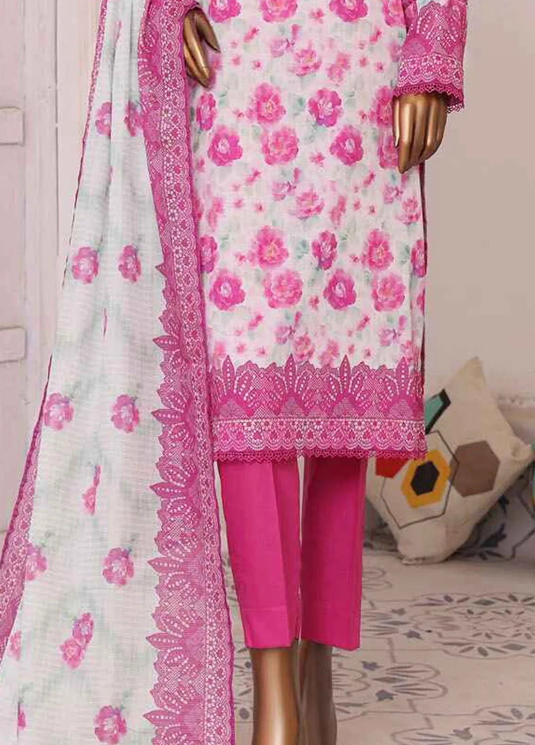 HZ Textiles Printed Lawn Suits Unstitched 3 Piece HZ25PVL3 PPC-192 - Summer Collection