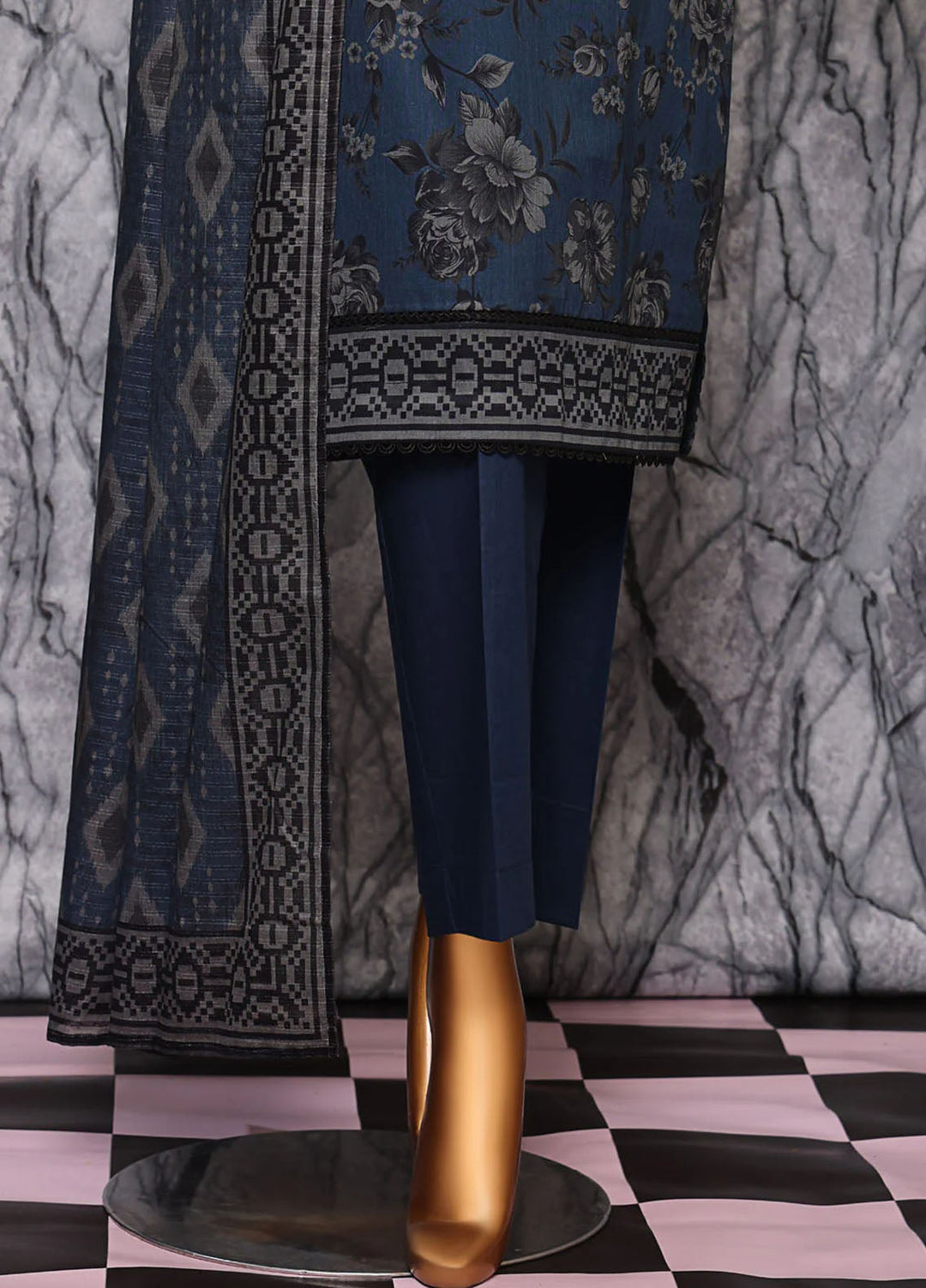 Hz Textiles Printed Lawn Suits Unstitched 3 Piece PPC-602 - Summer Collection