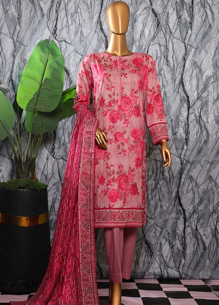 Hz Textiles Printed Lawn Suits Unstitched 3 Piece PPC-605 - Summer Collection