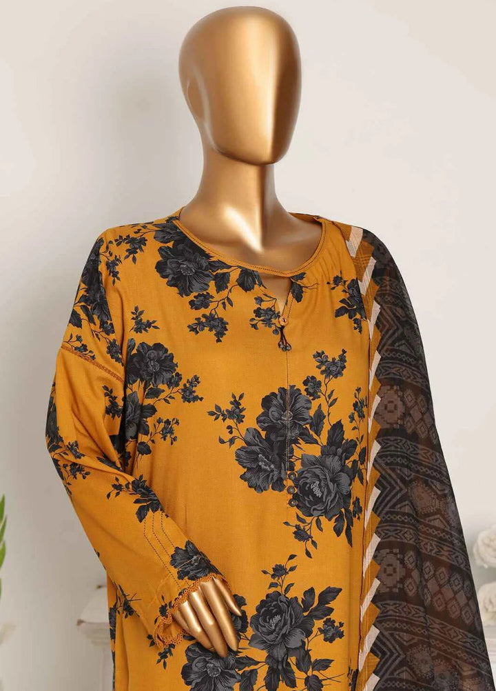 Hz Textiles Printed Linen Suits Unstitched 3 Piece HZ24LW LWP-1070 - Winter Collection