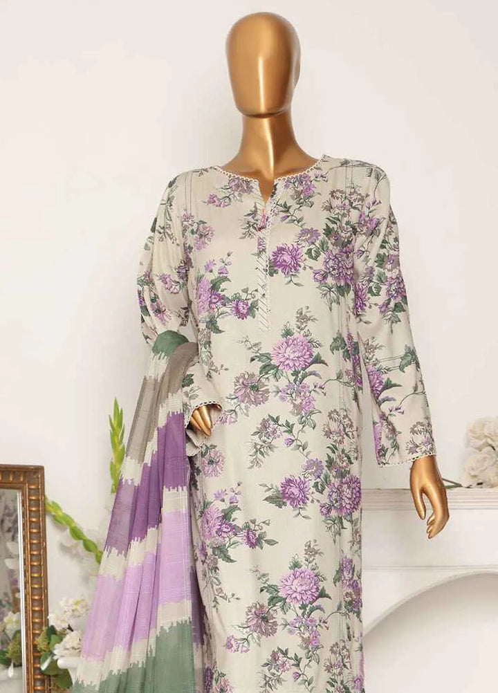 Hz Textiles Printed Linen Suits Unstitched 3 Piece HZ24LW LWP-1119 - Winter Collection