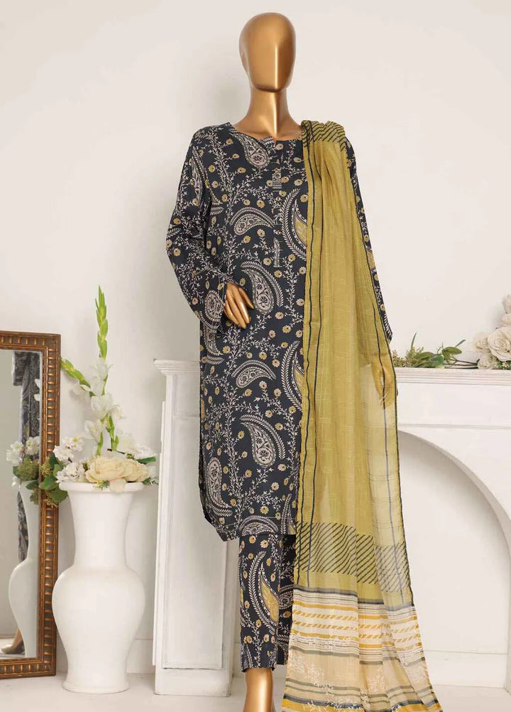 Hz Textiles Printed Linen Suits Unstitched 3 Piece HZ24LW LWP-1120 - Winter Collection