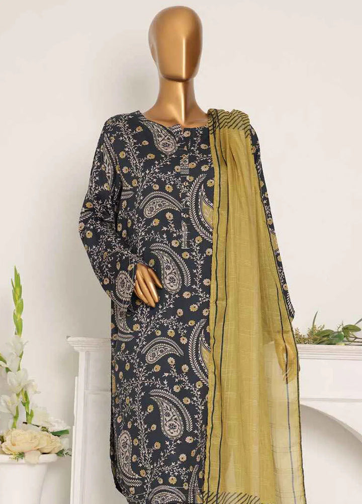 Hz Textiles Printed Linen Suits Unstitched 3 Piece HZ24LW LWP-1120 - Winter Collection