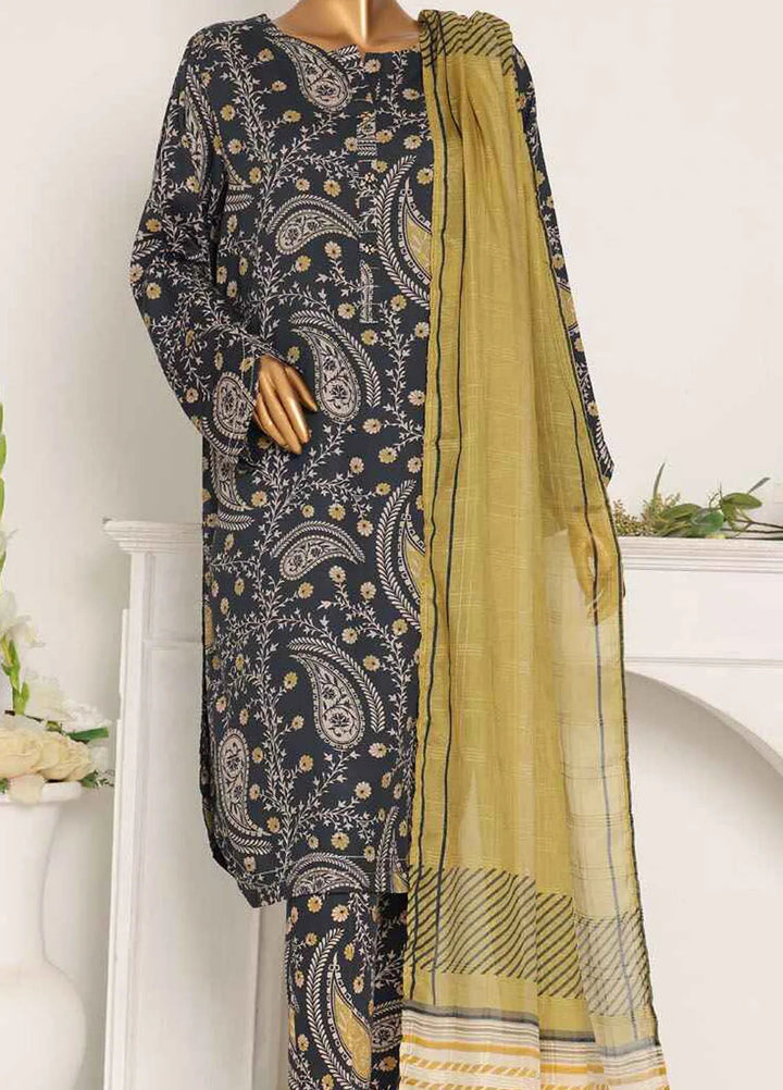Hz Textiles Printed Linen Suits Unstitched 3 Piece HZ24LW LWP-1120 - Winter Collection