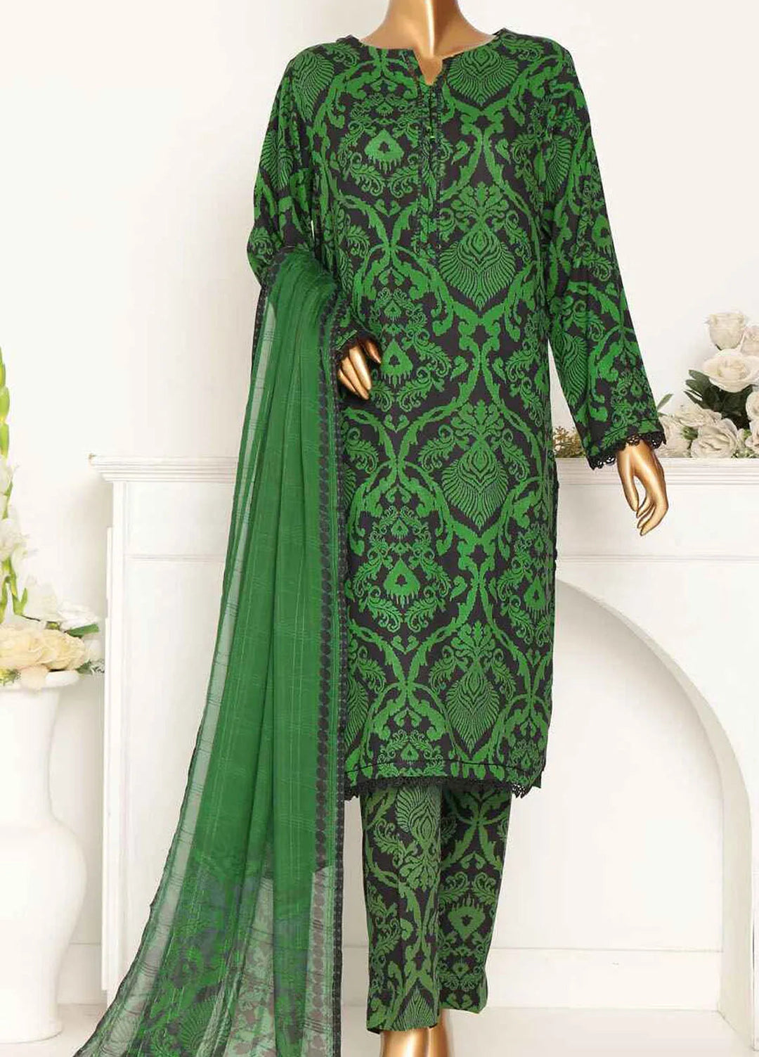 Hz Textiles Printed Linen Suits Unstitched 3 Piece HZ24LW LWP-1121 - Winter Collection