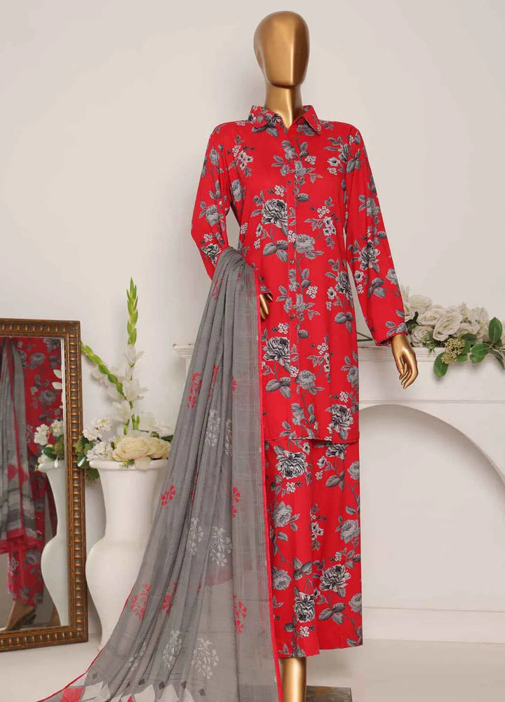 Hz Textiles Printed Linen Suits Unstitched 3 Piece HZ24LW LWP-1124 - Winter Collection