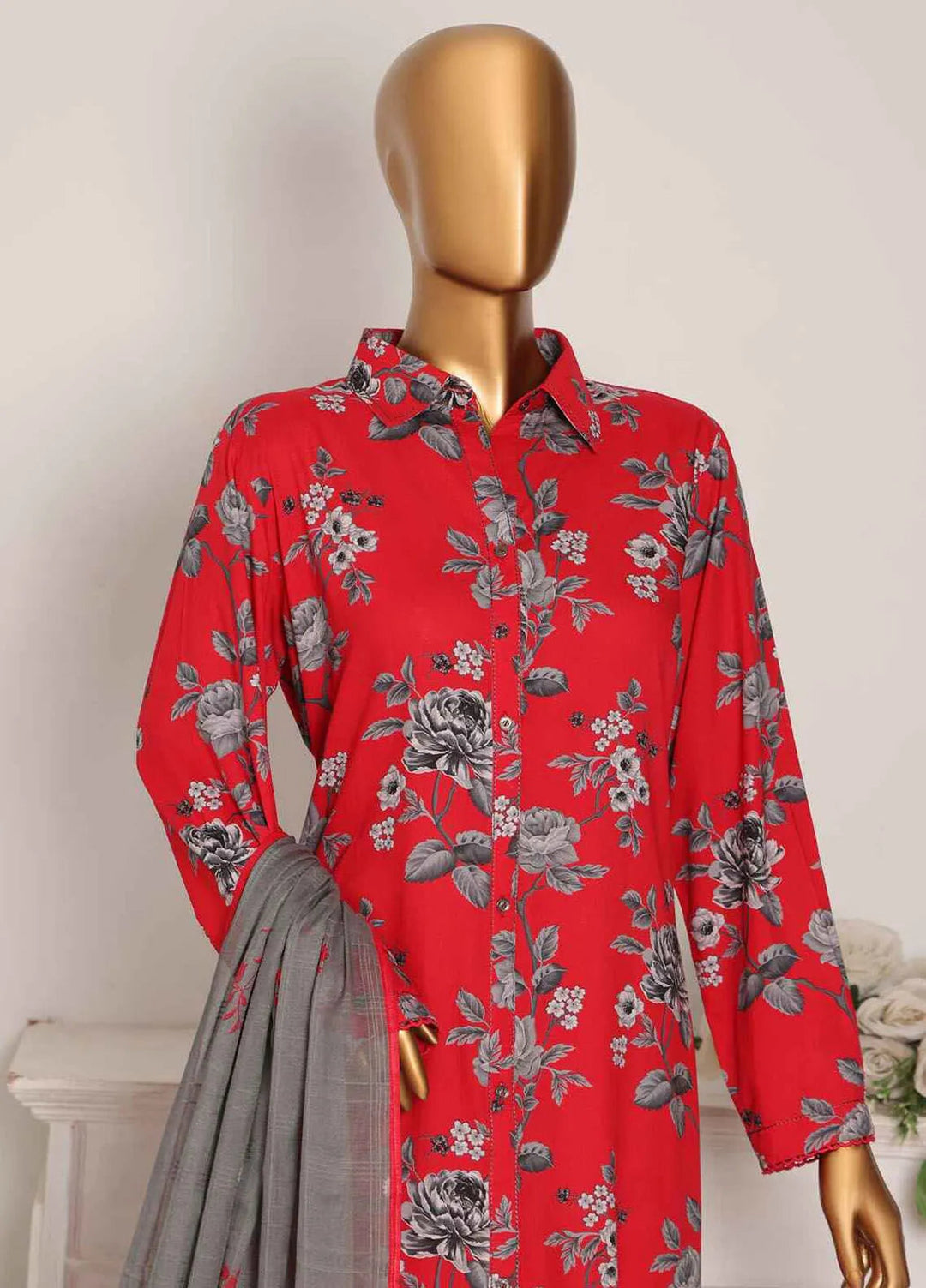 Hz Textiles Printed Linen Suits Unstitched 3 Piece HZ24LW LWP-1124 - Winter Collection