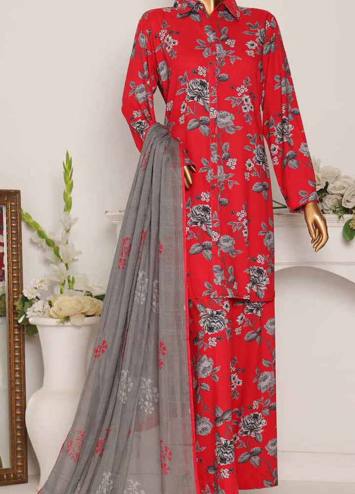 Hz Textiles Printed Linen Suits Unstitched 3 Piece HZ24LW LWP-1124 - Winter Collection