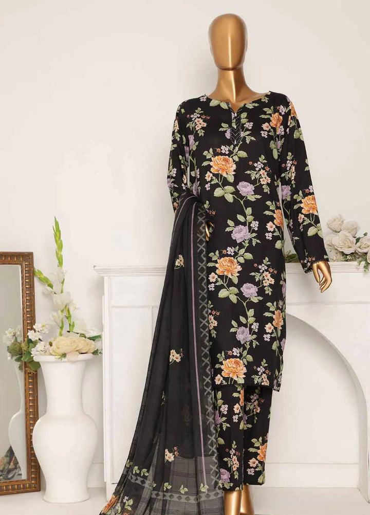Hz Textiles Printed Linen Suits Unstitched 3 Piece HZ24LW LWP-1125 - Winter Collection