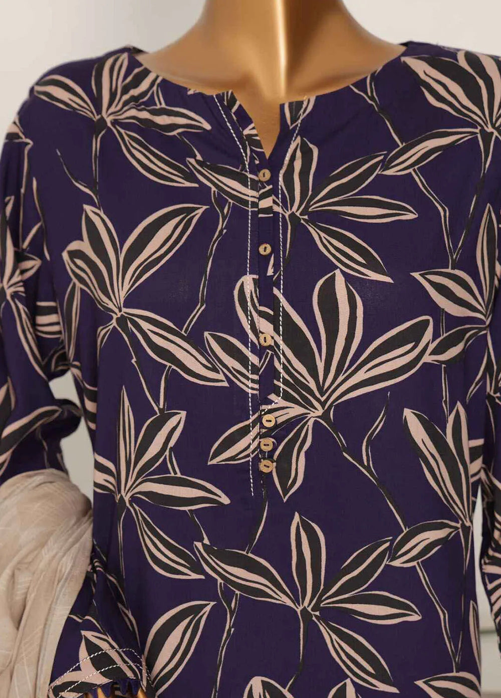 Hz Textiles Printed Linen Suits Unstitched 3 Piece HZ24LW LWP-1126 - Winter Collection