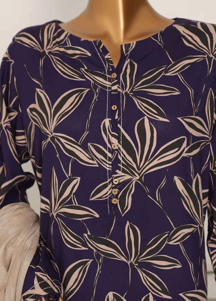 Hz Textiles Printed Linen Suits Unstitched 3 Piece HZ24LW LWP-1126 - Winter Collection