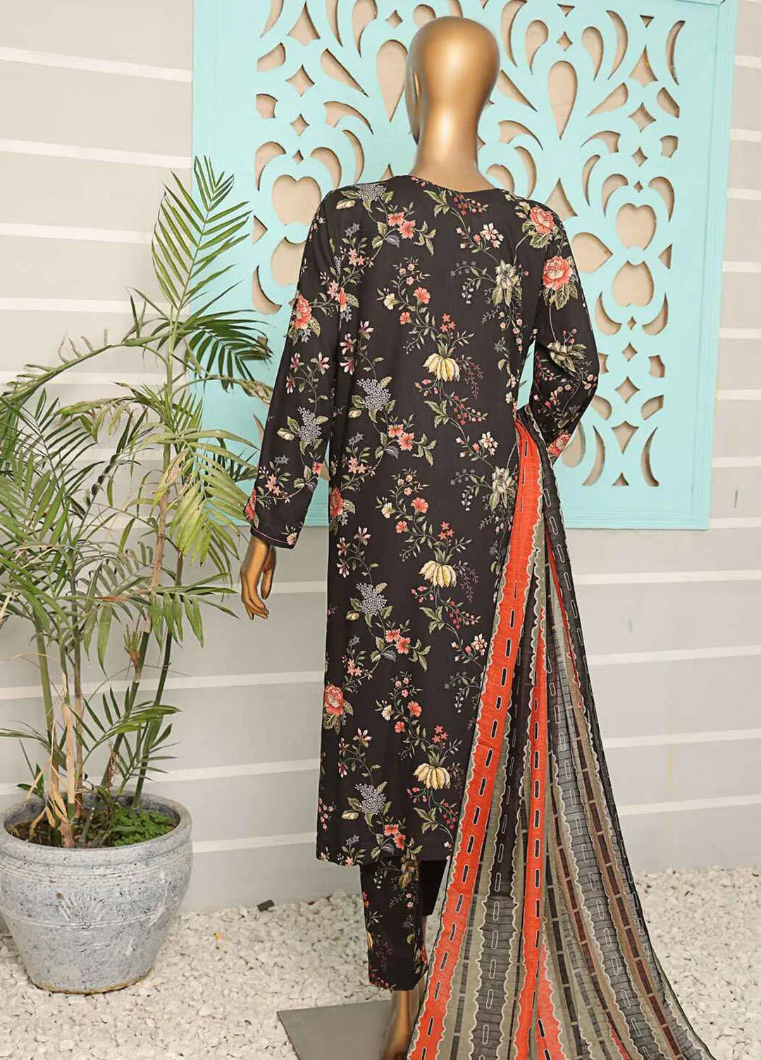 Hz Textiles Printed Linen Suits Unstitched 3 Piece HZ24LW LWP-1129 - Winter Collection