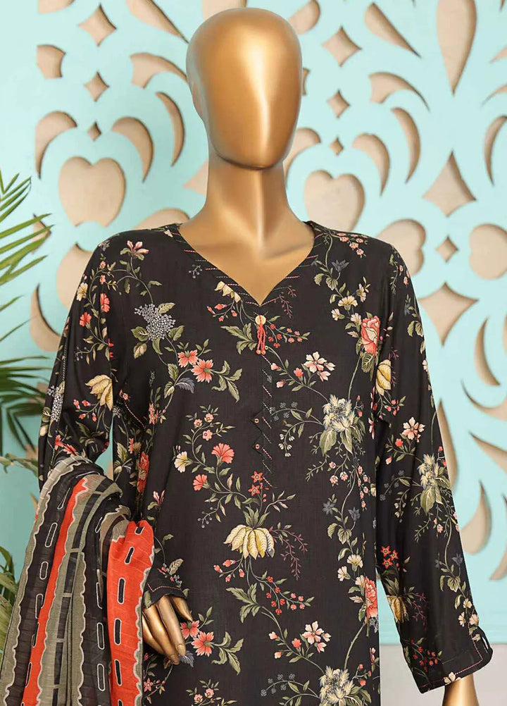 Hz Textiles Printed Linen Suits Unstitched 3 Piece HZ24LW LWP-1129 - Winter Collection