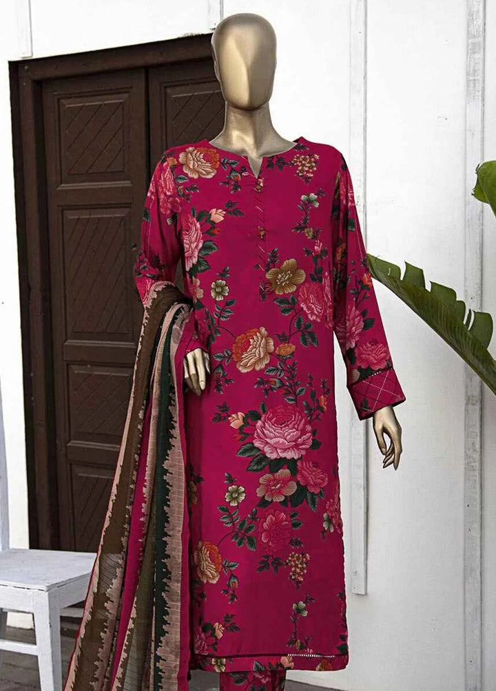 Hz Textiles Printed Linen Suits Unstitched 3 Piece HZ24LW LWP-1130 - Winter Collection