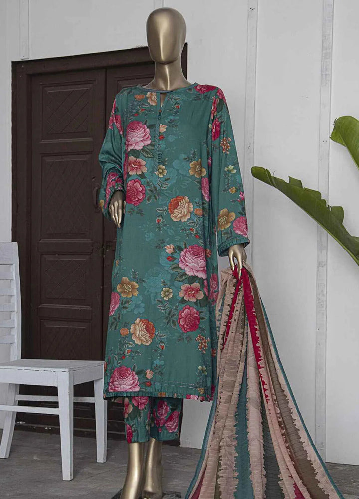 Hz Textiles Printed Linen Suits Unstitched 3 Piece HZ24LW LWP-1131 - Winter Collection