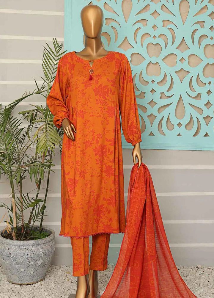 Hz Textiles Printed Linen Suits Unstitched 3 Piece HZ24LW LWP-1132 - Winter Collection