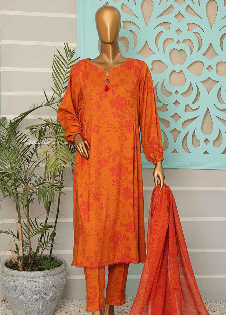 Hz Textiles Printed Linen Suits Unstitched 3 Piece HZ24LW LWP-1132 - Winter Collection