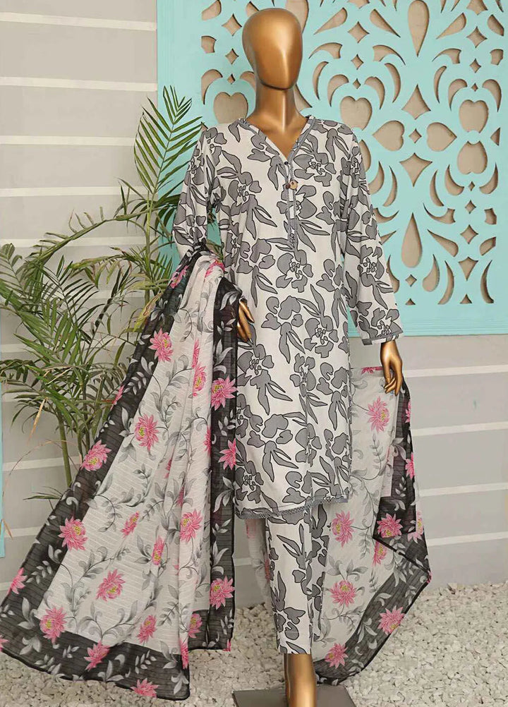Hz Textiles Printed Linen Suits Unstitched 3 Piece HZ24LW LWP-1133 - Winter Collection