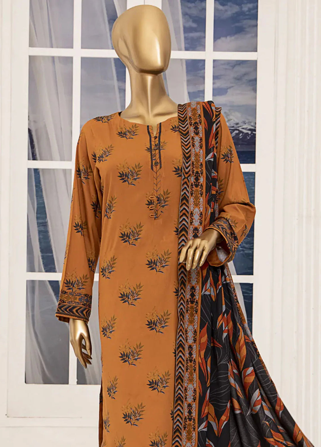 HZ Textiles Printed Linen Suits Unstitched 3 Piece HZ24SC LWS-1152 - Winter Collection