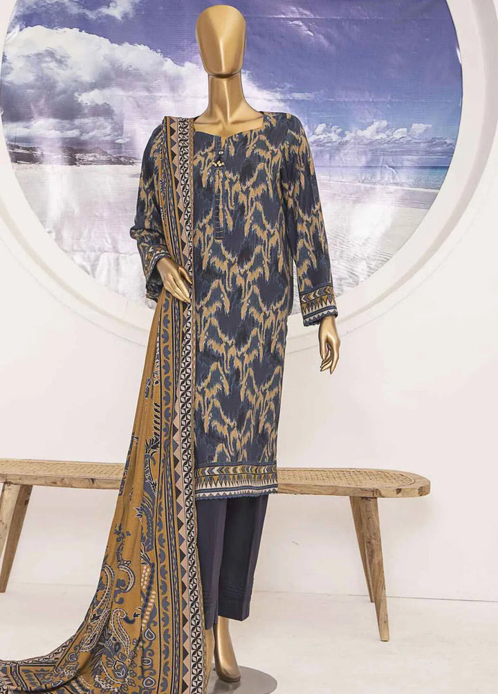 HZ Textiles Printed Linen Suits Unstitched 3 Piece HZ24SC LWS-1153 - Winter Collection
