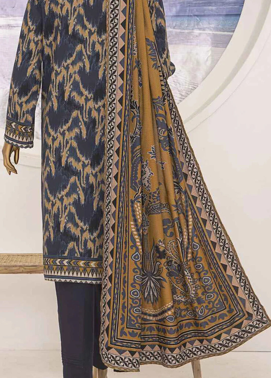 HZ Textiles Printed Linen Suits Unstitched 3 Piece HZ24SC LWS-1153 - Winter Collection