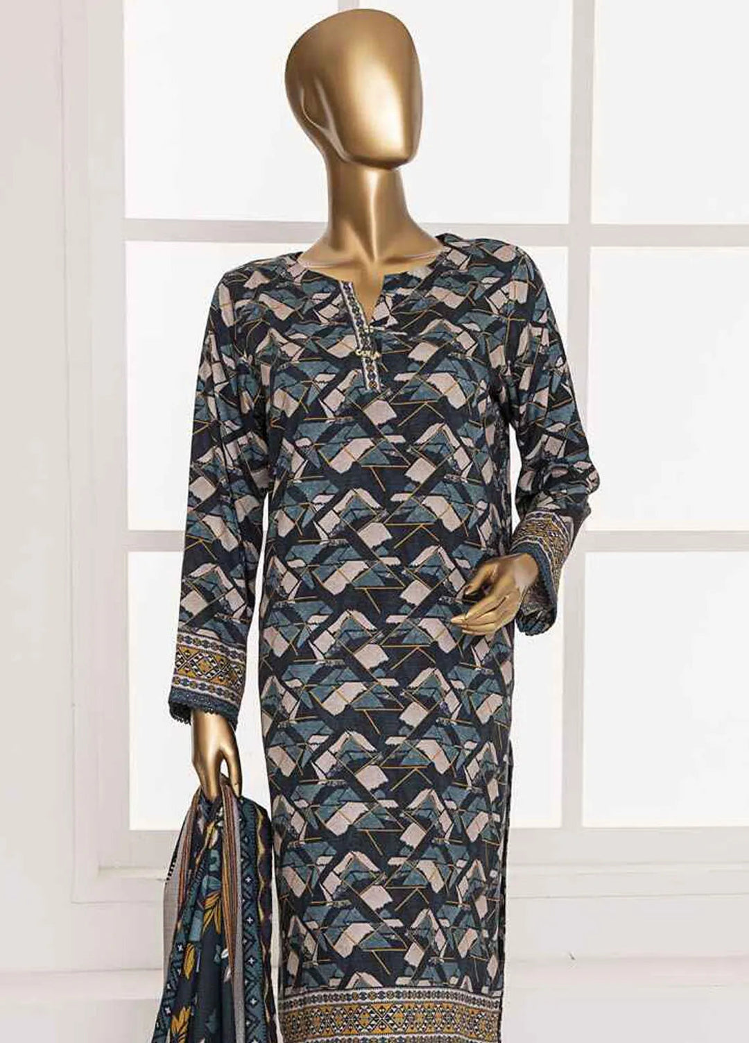 HZ Textiles Printed Linen Suits Unstitched 3 Piece HZ24SC LWS-1154 - Winter Collection