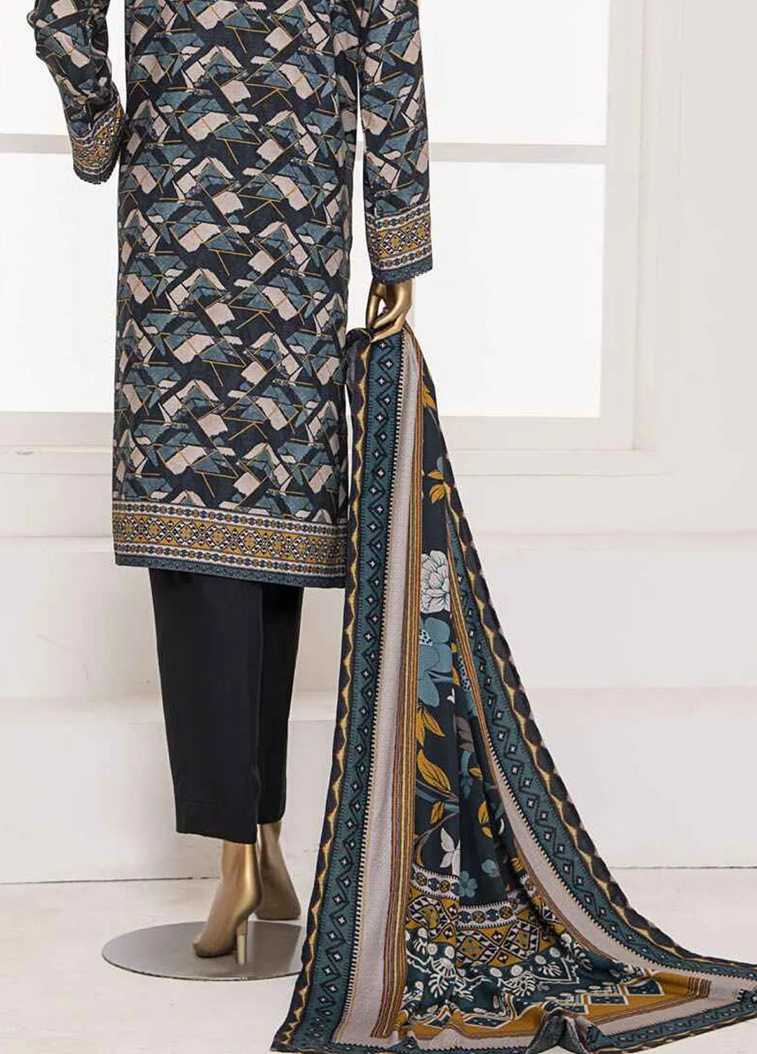 HZ Textiles Printed Linen Suits Unstitched 3 Piece HZ24SC LWS-1154 - Winter Collection