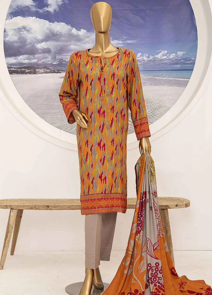 HZ Textiles Printed Linen Suits Unstitched 3 Piece HZ24SC LWS-1155 - Winter Collection