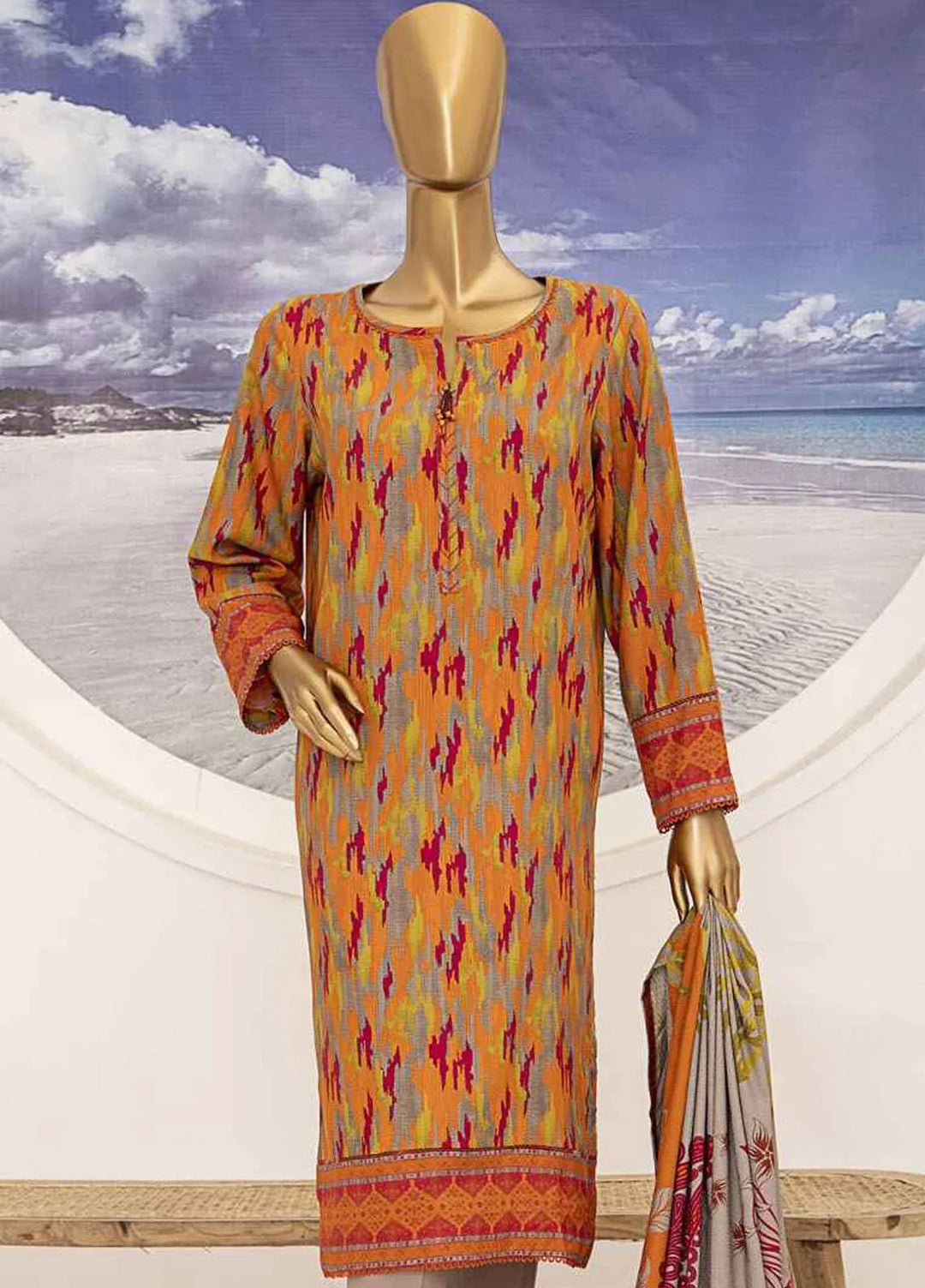 HZ Textiles Printed Linen Suits Unstitched 3 Piece HZ24SC LWS-1155 - Winter Collection