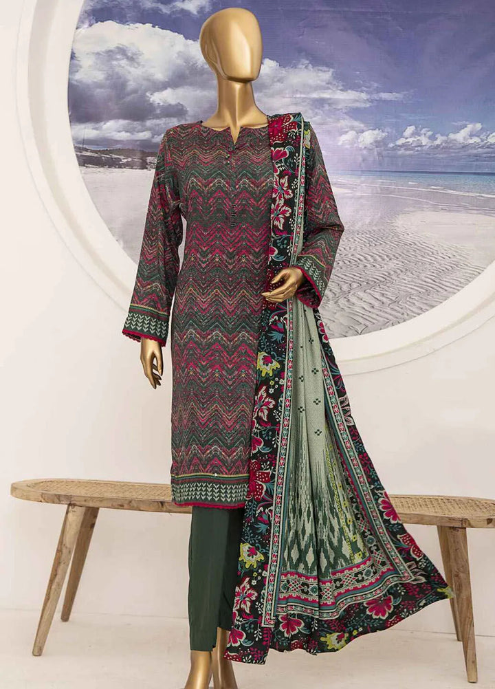 HZ Textiles Printed Linen Suits Unstitched 3 Piece HZ24SC LWS-1156 - Winter Collection
