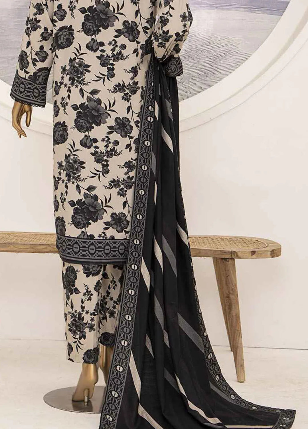 HZ Textiles Printed Linen Suits Unstitched 3 Piece HZ24SC LWS-1157 - Winter Collection