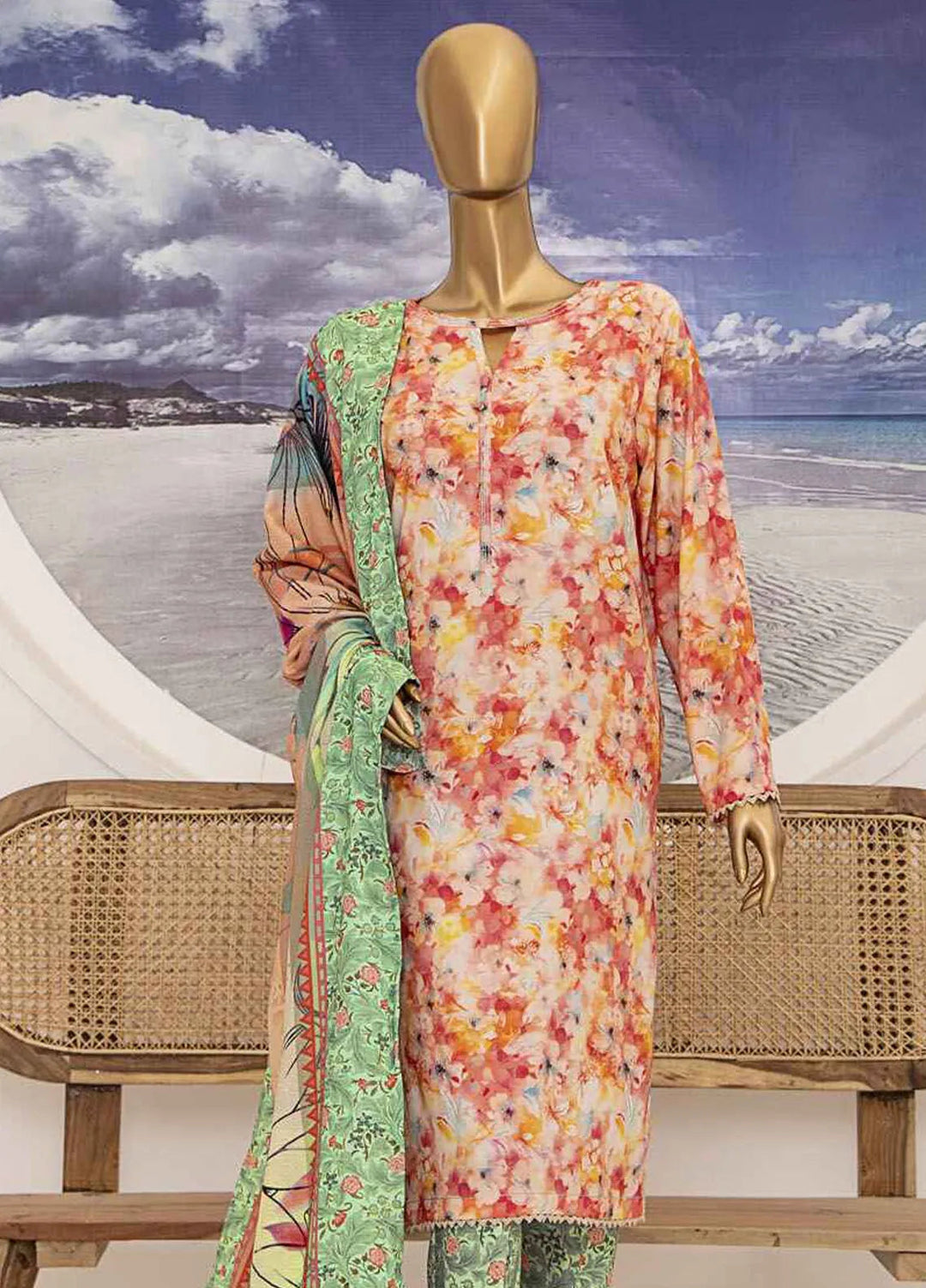 HZ Textiles Printed Linen Suits Unstitched 3 Piece HZ24SC LWS-1159 - Winter Collection