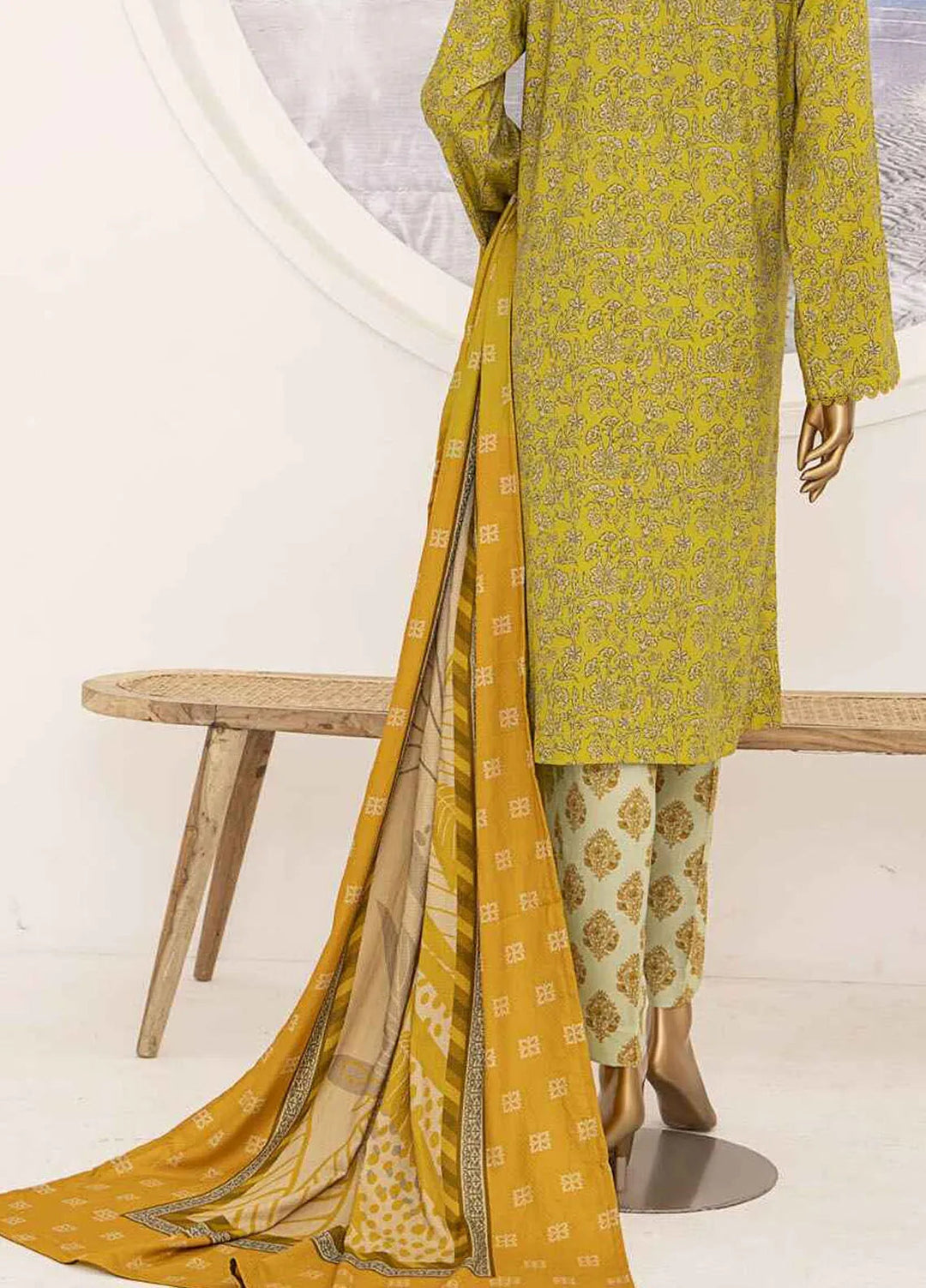 HZ Textiles Printed Linen Suits Unstitched 3 Piece HZ24SC LWS-1160 - Winter Collection