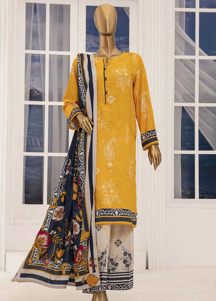 HZ Textiles Printed Linen Suits Unstitched 3 Piece HZ24SC LWS-1161 - Winter Collection