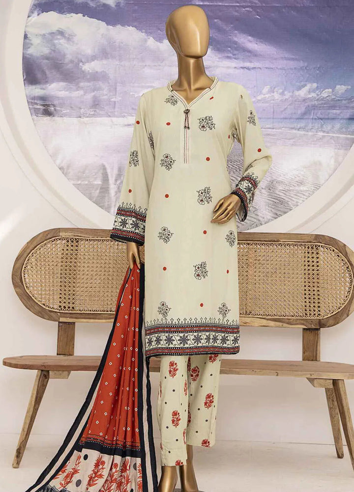 HZ Textiles Printed Linen Suits Unstitched 3 Piece HZ24SC LWS-1162 - Winter Collection