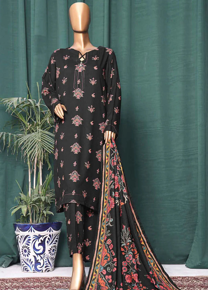 HZ Textiles Printed Linen Suits Unstitched 3 Piece HZ24WS LWS-1136 - Winter Collection