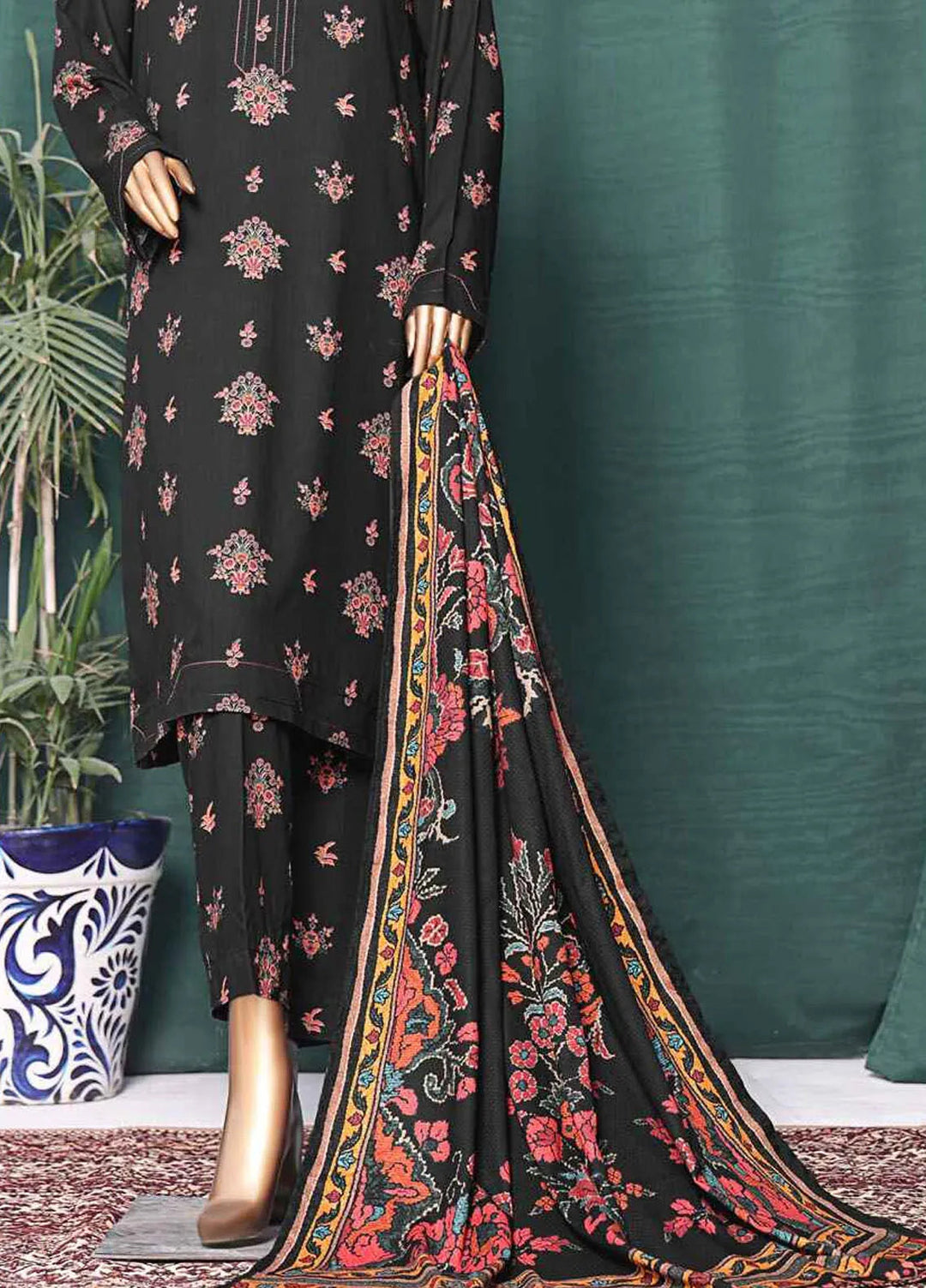HZ Textiles Printed Linen Suits Unstitched 3 Piece HZ24WS LWS-1136 - Winter Collection