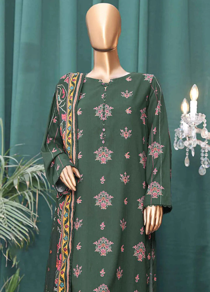 HZ Textiles Printed Linen Suits Unstitched 3 Piece HZ24WS LWS-1137 - Winter Collection