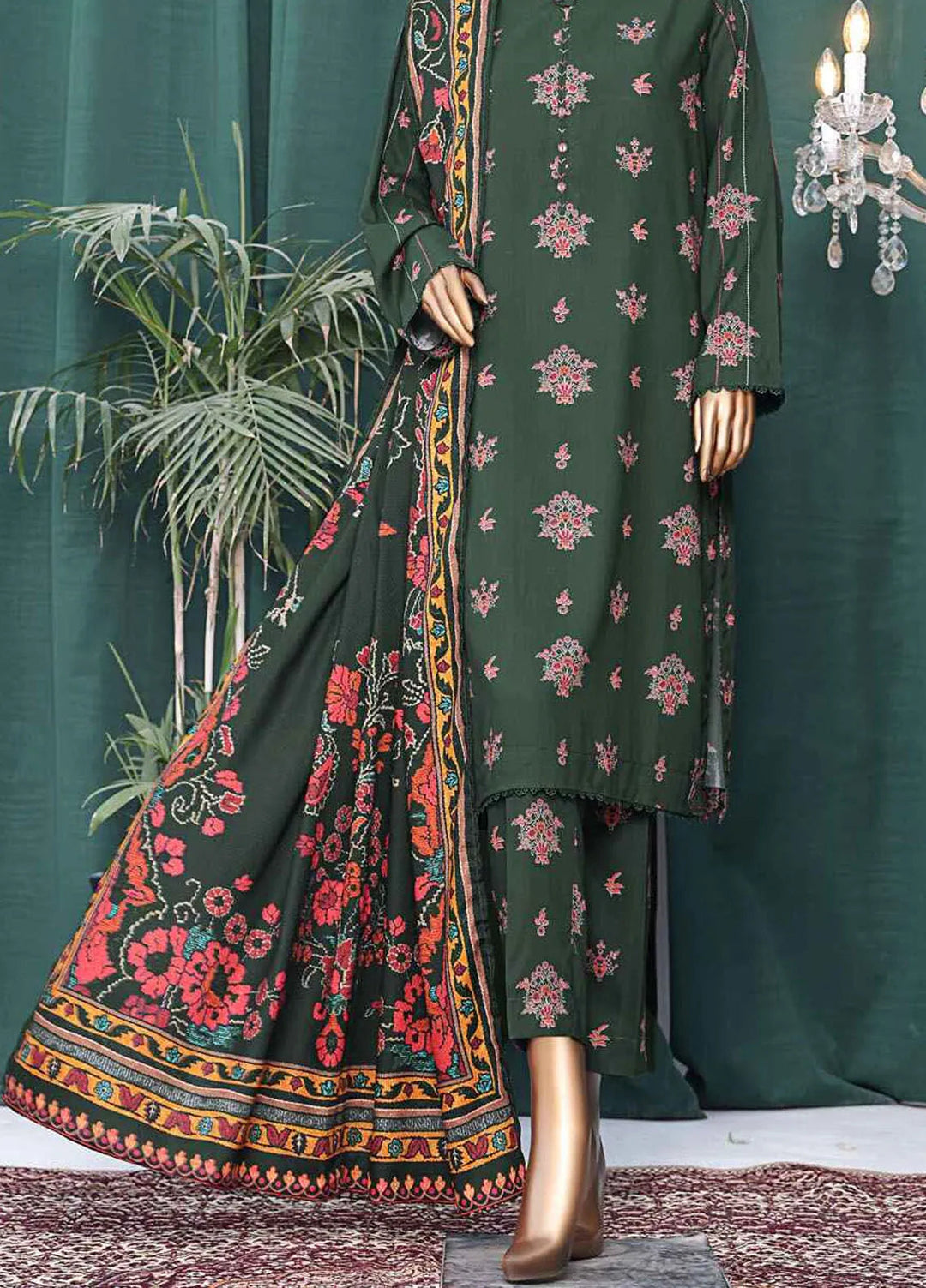HZ Textiles Printed Linen Suits Unstitched 3 Piece HZ24WS LWS-1137 - Winter Collection