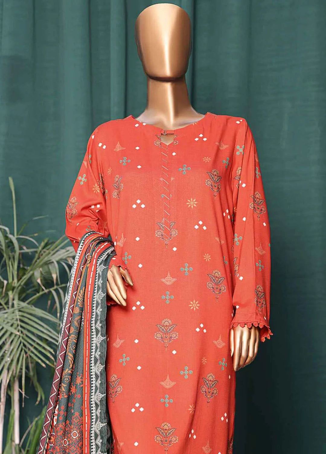 HZ Textiles Printed Linen Suits Unstitched 3 Piece HZ24WS LWS-1138 - Winter Collection