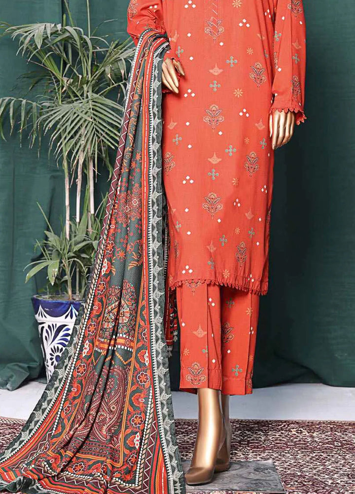 HZ Textiles Printed Linen Suits Unstitched 3 Piece HZ24WS LWS-1138 - Winter Collection