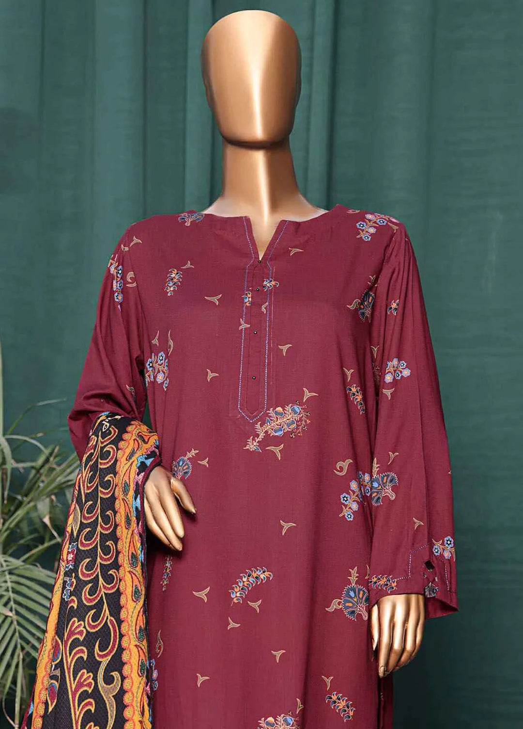 HZ Textiles Printed Linen Suits Unstitched 3 Piece HZ24WS LWS-1139 - Winter Collection