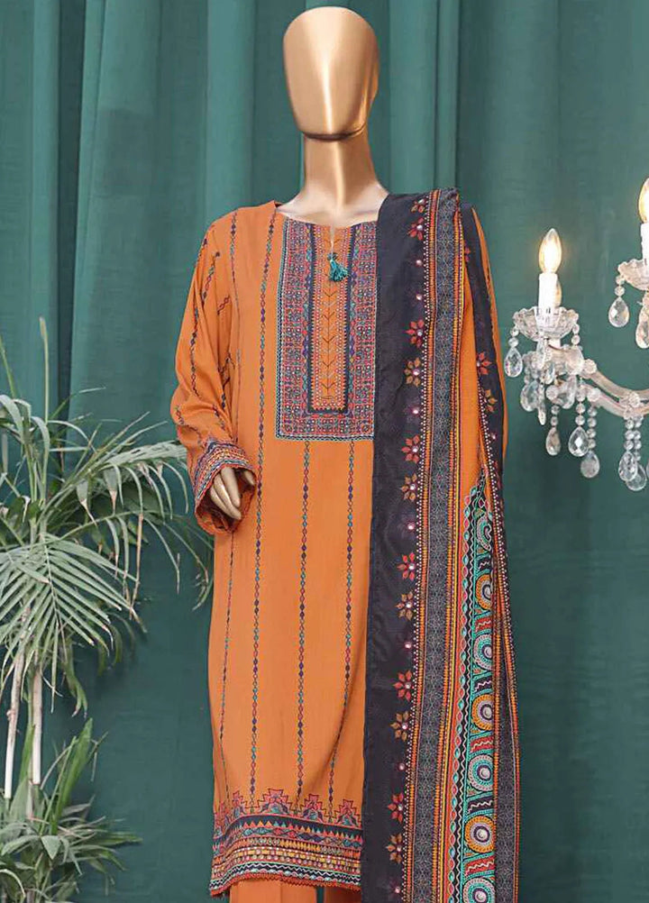 HZ Textiles Printed Linen Suits Unstitched 3 Piece HZ24WS LWS-1140 - Winter Collection