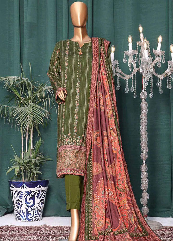HZ Textiles Printed Linen Suits Unstitched 3 Piece HZ24WS LWS-1141 - Winter Collection