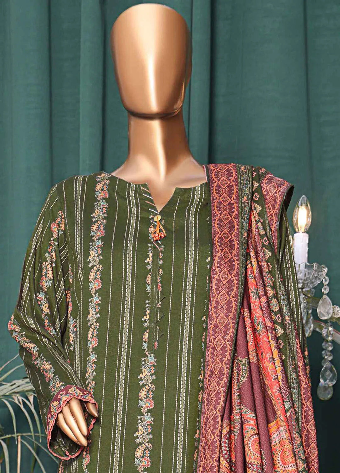 HZ Textiles Printed Linen Suits Unstitched 3 Piece HZ24WS LWS-1141 - Winter Collection