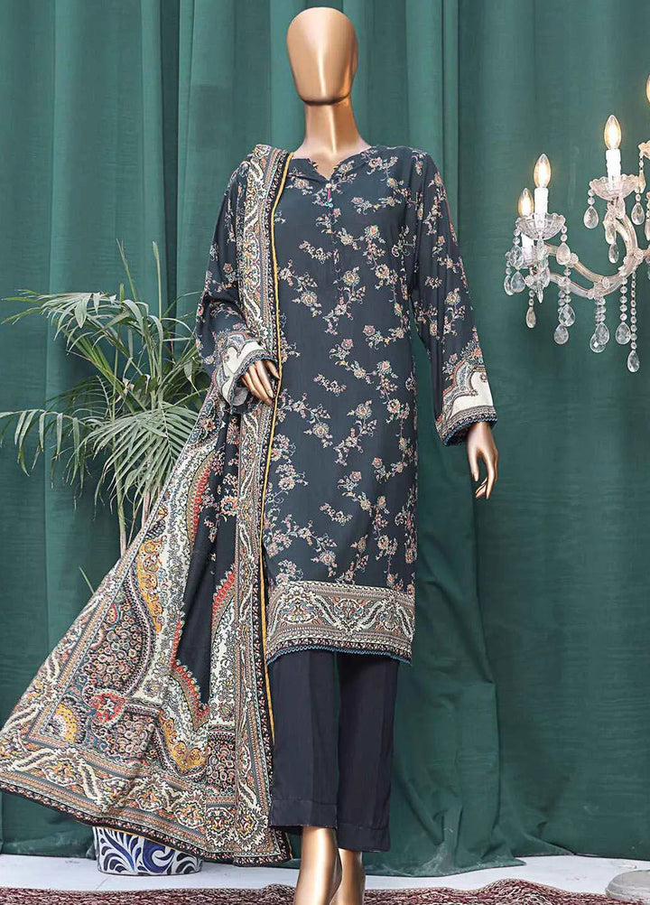 HZ Textiles Printed Linen Suits Unstitched 3 Piece HZ24WS LWS-1142 - Winter Collection