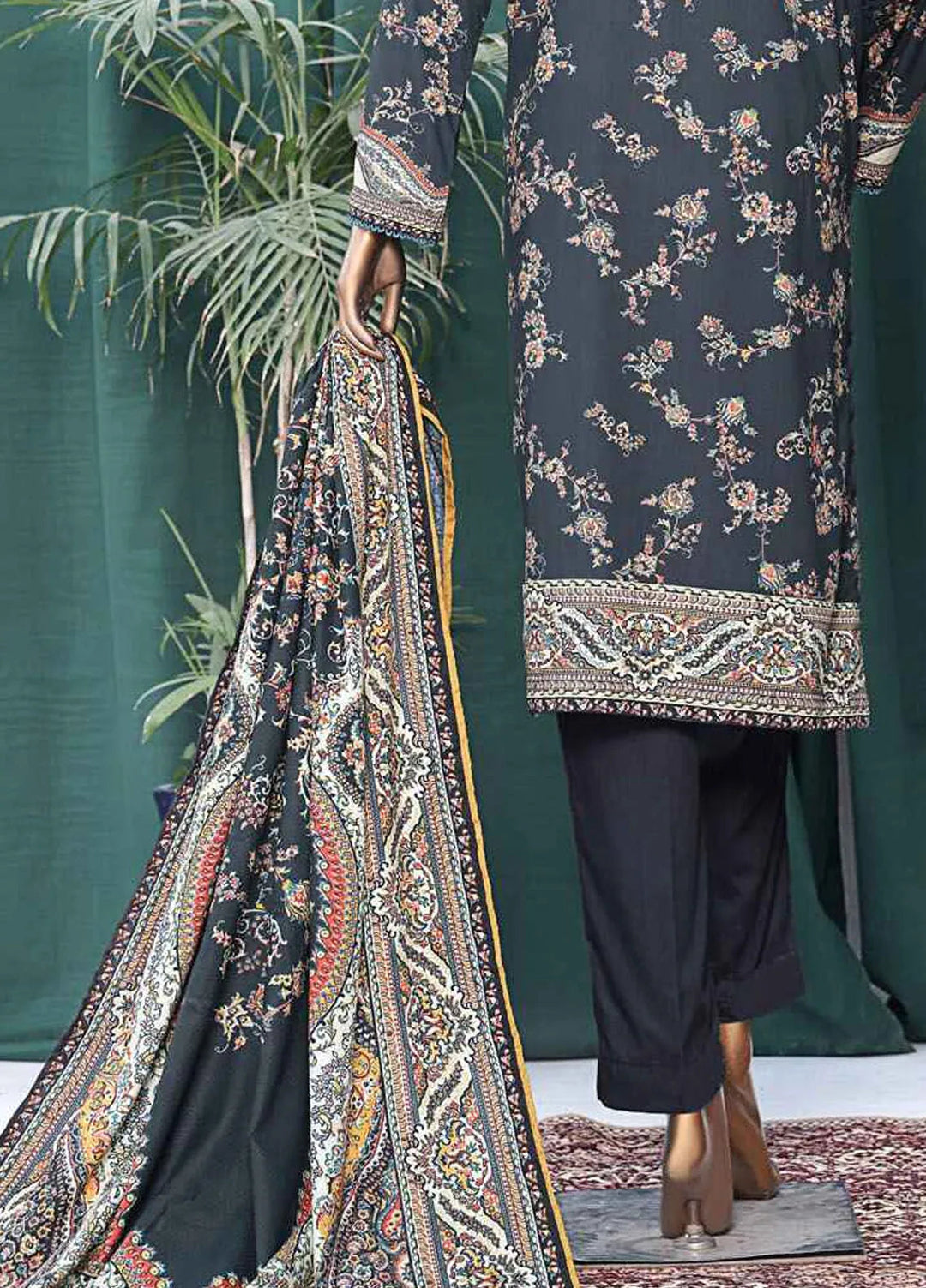 HZ Textiles Printed Linen Suits Unstitched 3 Piece HZ24WS LWS-1142 - Winter Collection