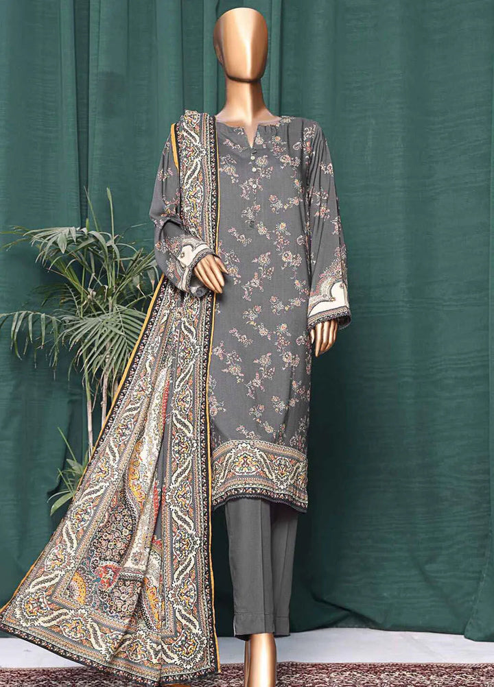 HZ Textiles Printed Linen Suits Unstitched 3 Piece HZ24WS LWS-1143 - Winter Collection