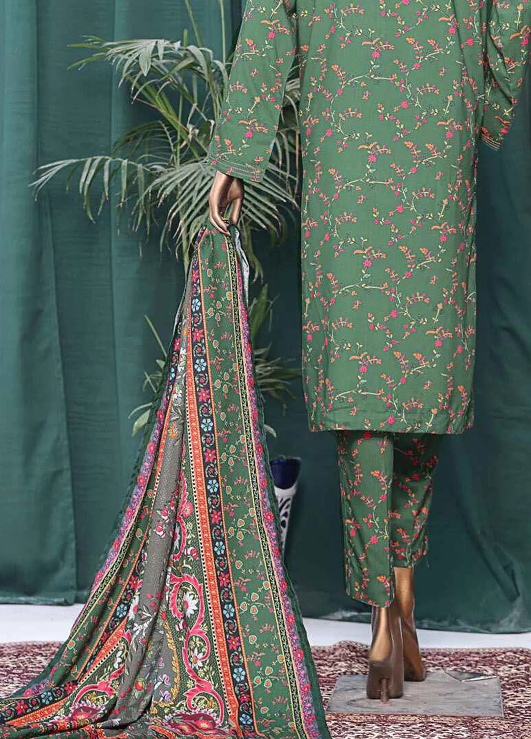 HZ Textiles Printed Linen Suits Unstitched 3 Piece HZ24WS LWS-1144 - Winter Collection